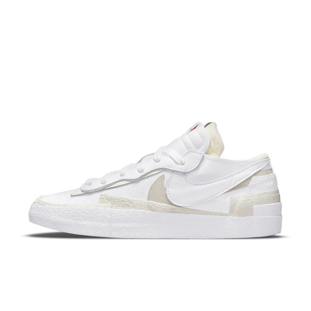 Nike Blazer Low x sacai White Patent Leather Sneaker